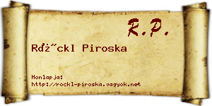 Röckl Piroska névjegykártya